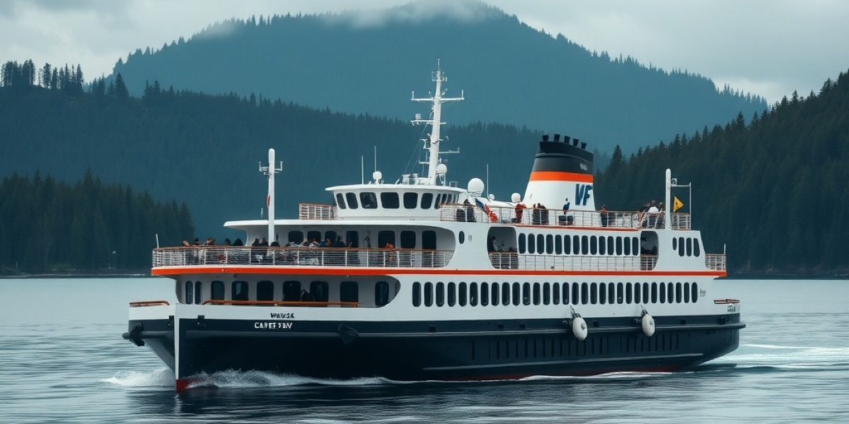 تصویر تولیدشده با هوش مصنوعی: وعده‌ی ان‌دی‌پی برای مسافران محلی BC Ferries؛ ۱۲ درصد ظرفیت رزرو پیشاپیش در دو مسیر